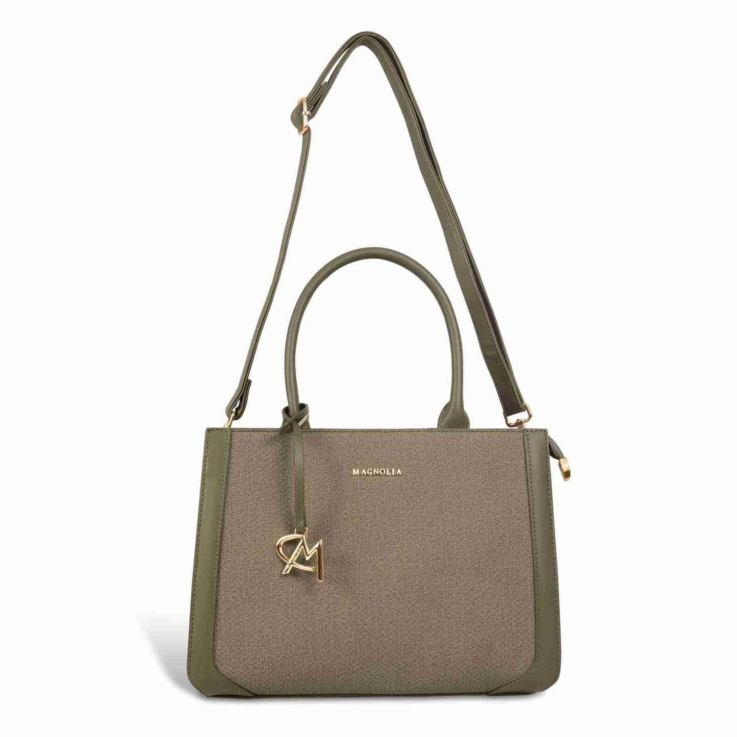Magnolia Structured PU Leather Handbag for Women | 10.5L Stylish Office & Everyday Bag with Long Strap