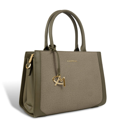 Magnolia Structured PU Leather Handbag for Women | 10.5L Stylish Office & Everyday Bag with Long Strap