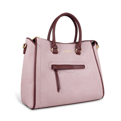 Magnolia Stylish Textured Handbag for Women - Elegant Shoulder Tote with Detachable Strap