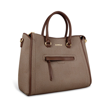 Magnolia Stylish Textured Handbag for Women - Elegant Shoulder Tote with Detachable Strap