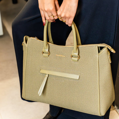 Magnolia Stylish Textured Handbag for Women - Elegant Shoulder Tote with Detachable Strap