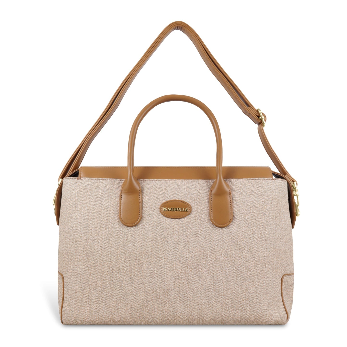 Magnolia Elegant Structured Handbag for Women - Premium Shoulder Tote with Top Handles & Detachable Strap