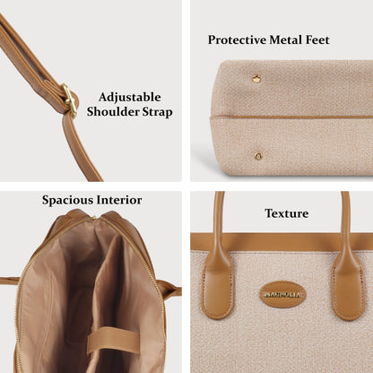 Magnolia Elegant Structured Handbag for Women - Premium Shoulder Tote with Top Handles & Detachable Strap