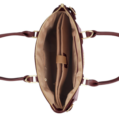 Trendy Leather Tote Bag with Detachable Shoulder Strap & Spacious Interior