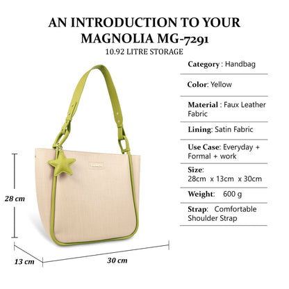 Stylish Leather Tote Bag with Star Charm & Spacious Interior
