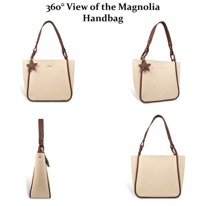 Stylish Leather Tote Bag with Star Charm & Spacious Interior