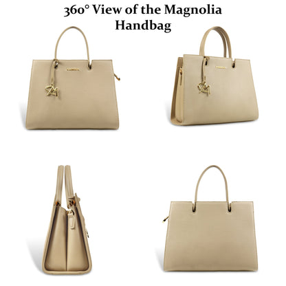 Magnolia Women’s Handbag – 9.5L Spacious Faux Leather Tote in Gold