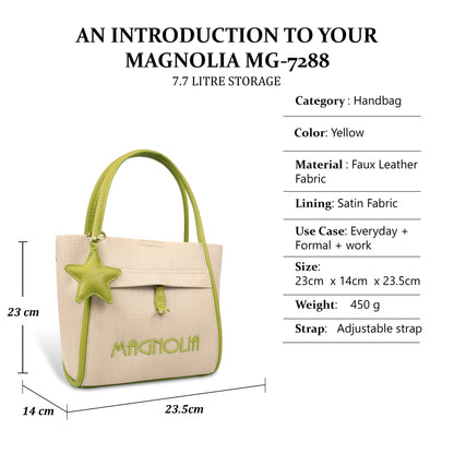 Premium Tote Handbag with Star Charm & Dual Handle Design