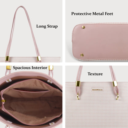 Magnolia Stylish Textured Tote Bag for Women with Spacious Compartments
