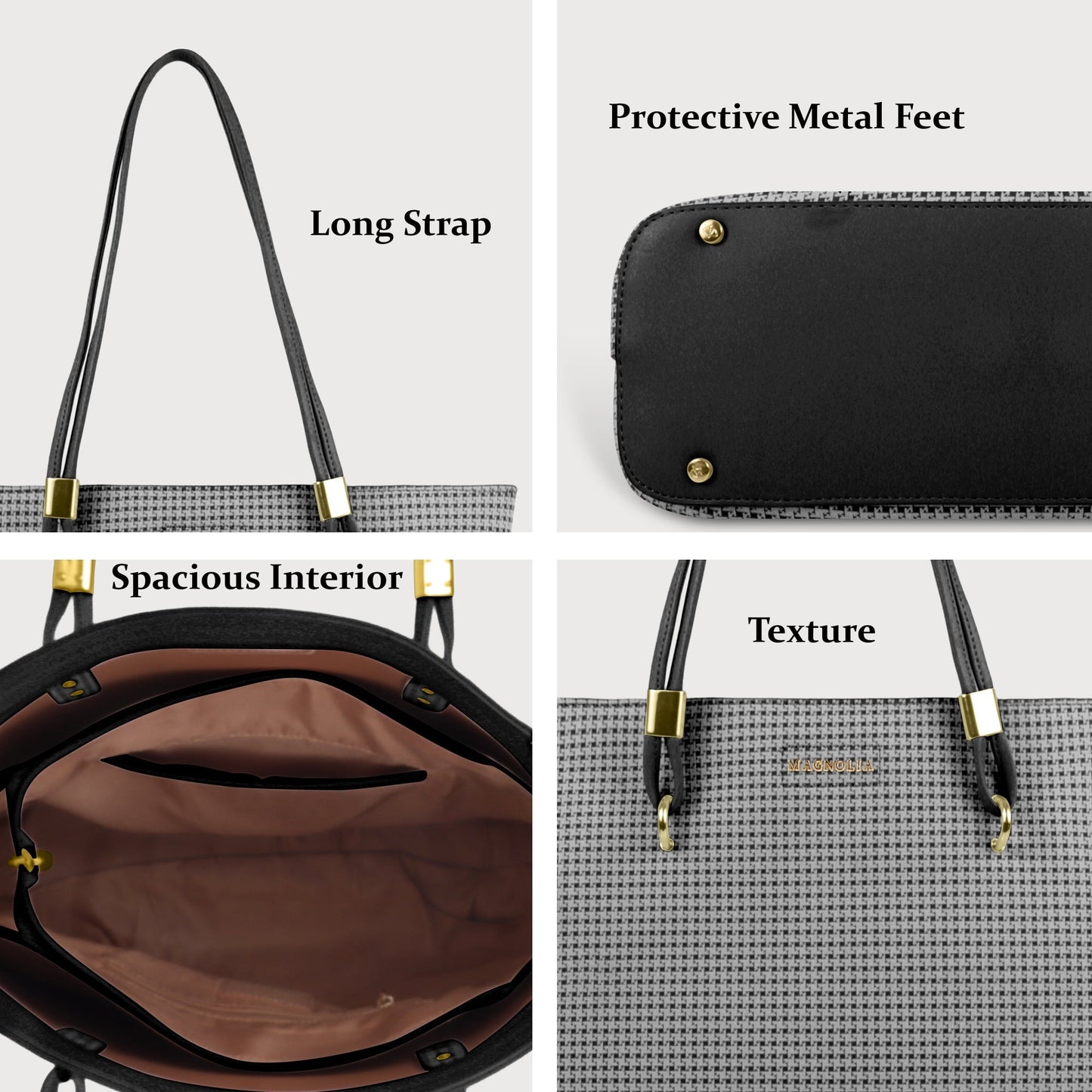 Magnolia Stylish Textured Tote Bag for Women with Spacious Compartments
