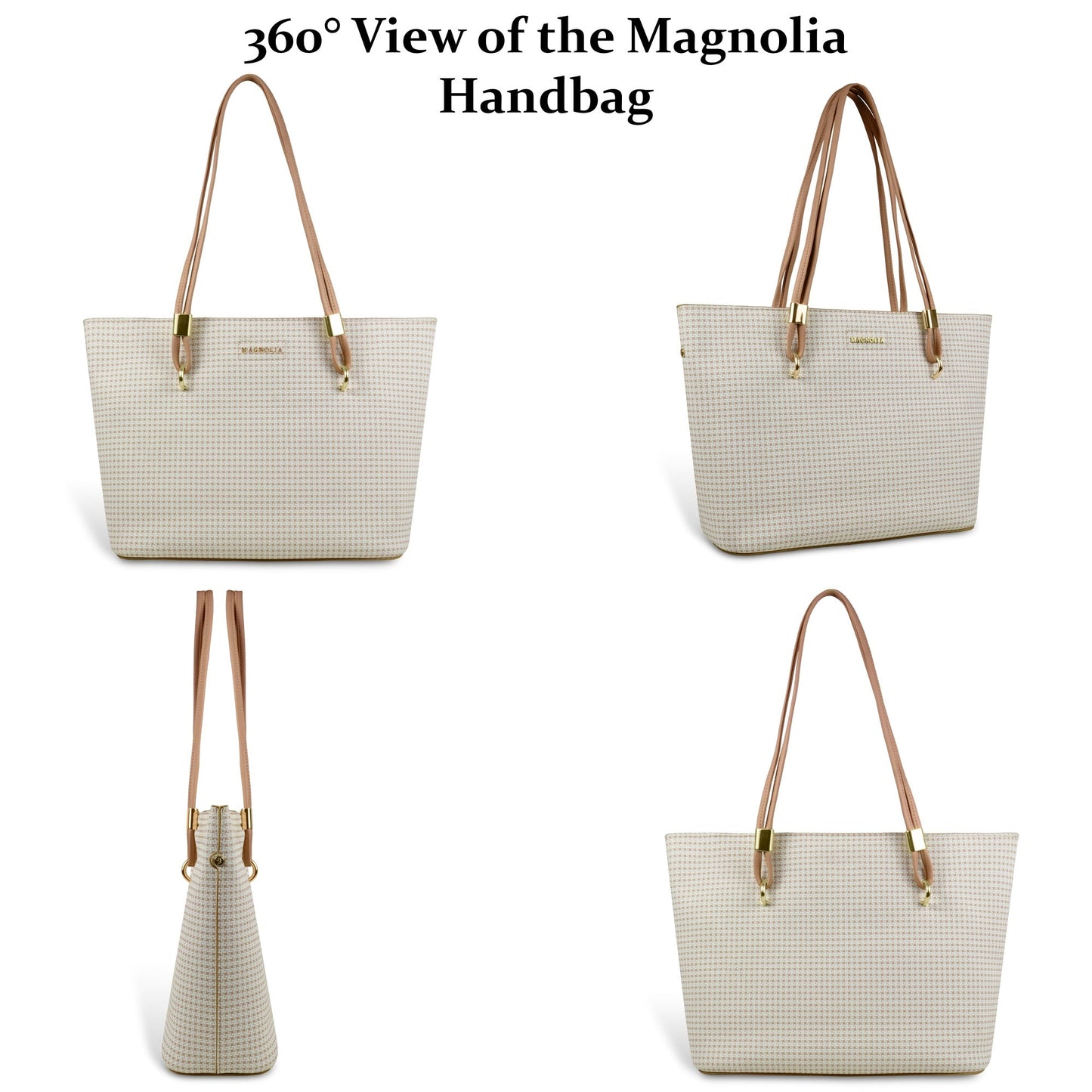 Magnolia Stylish Textured Tote Bag for Women with Spacious Compartments