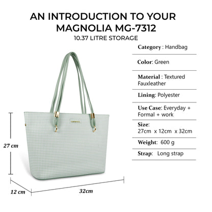 Magnolia Stylish Textured Tote Bag for Women with Spacious Compartments