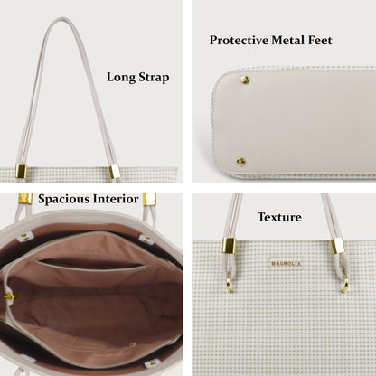 Magnolia Stylish Textured Tote Bag for Women with Spacious Compartments