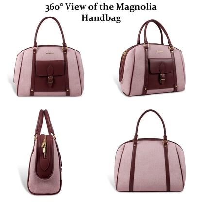 Magnolia Elegant Leatherette Handbag for Women with Detachable Strap