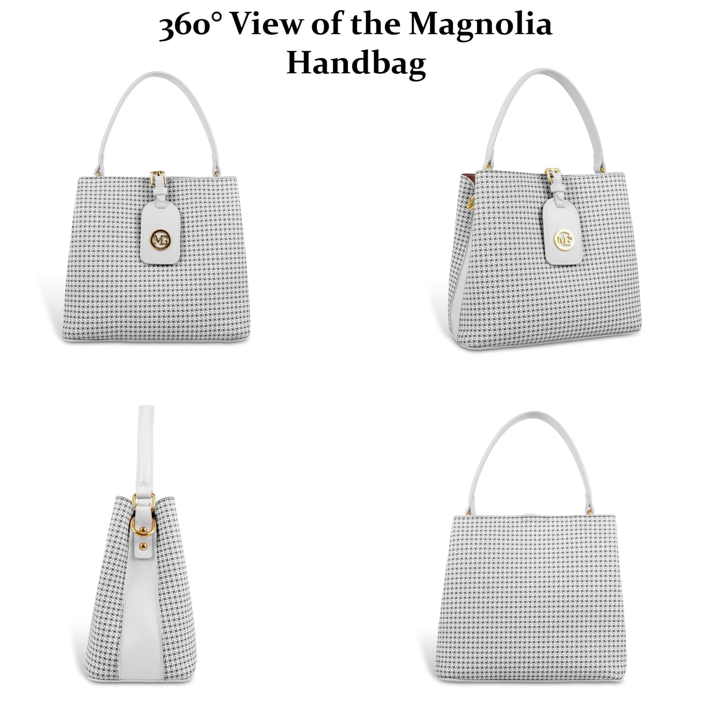 Magnolia Premium Textured Handbag for Women with Detachable Sling Strap