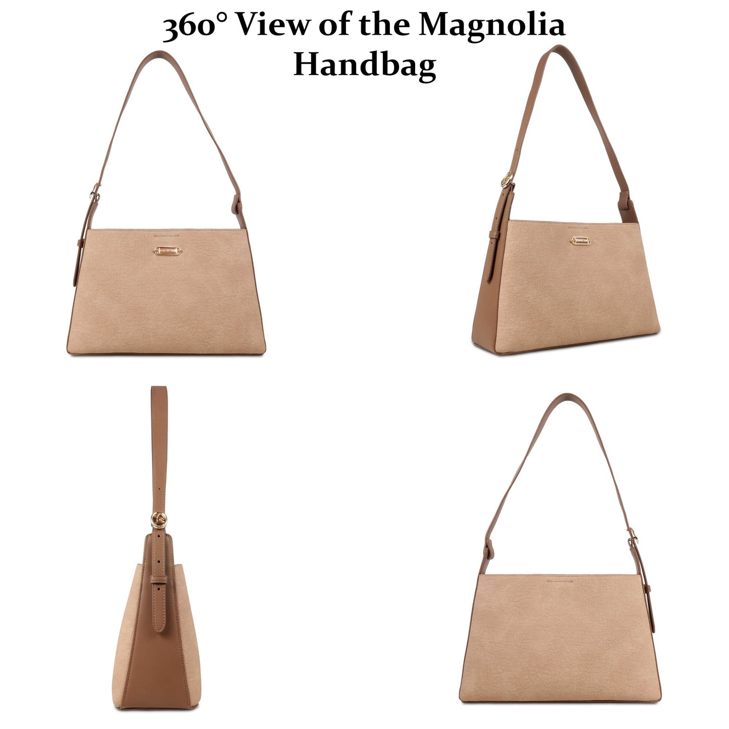 Magnolia Premium Textured Handbag for Women with Detachable Sling Strap