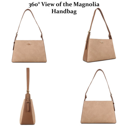 Magnolia Premium Textured Handbag for Women with Detachable Sling Strap