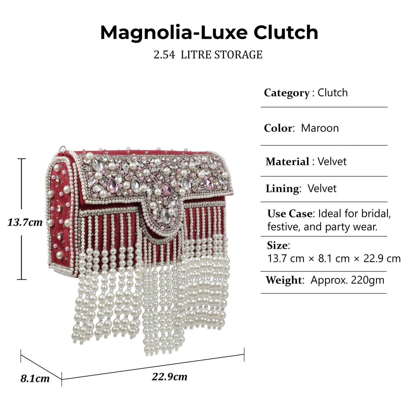 Magnolia Traditional Potli Style Handbag with Beadwork