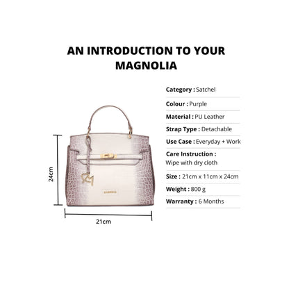 Magnolia Purple PU Leather Animal Effect One Size Women Satchel