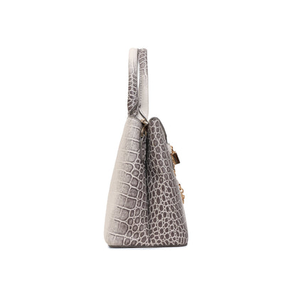 Magnolia Grey PU Leather Animal Effect One Size Women Satchel