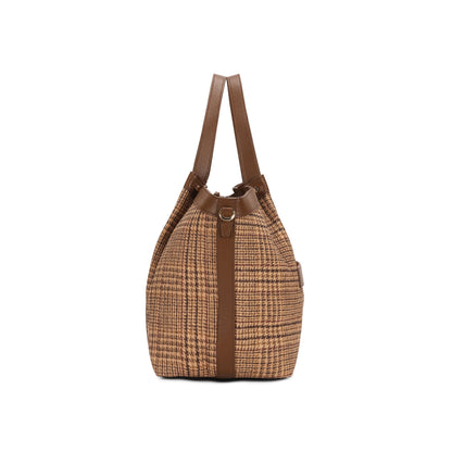 Magnolia Brown Textured One Size PU Leather Tote