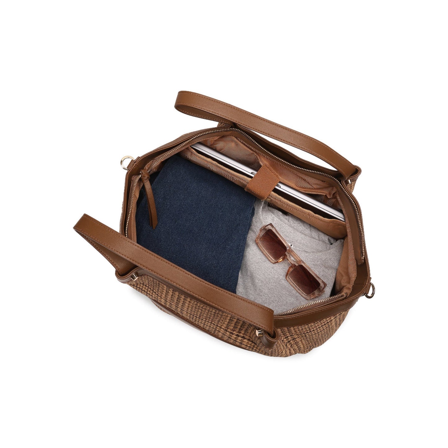Magnolia Brown Textured One Size PU Leather Tote
