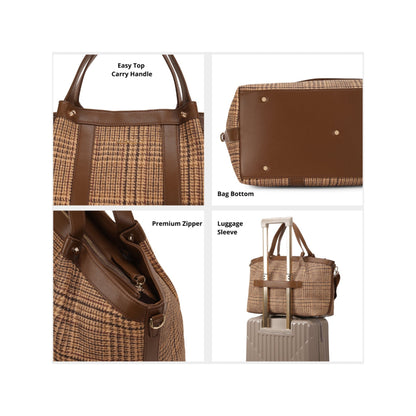 Magnolia Brown Textured One Size PU Leather Tote