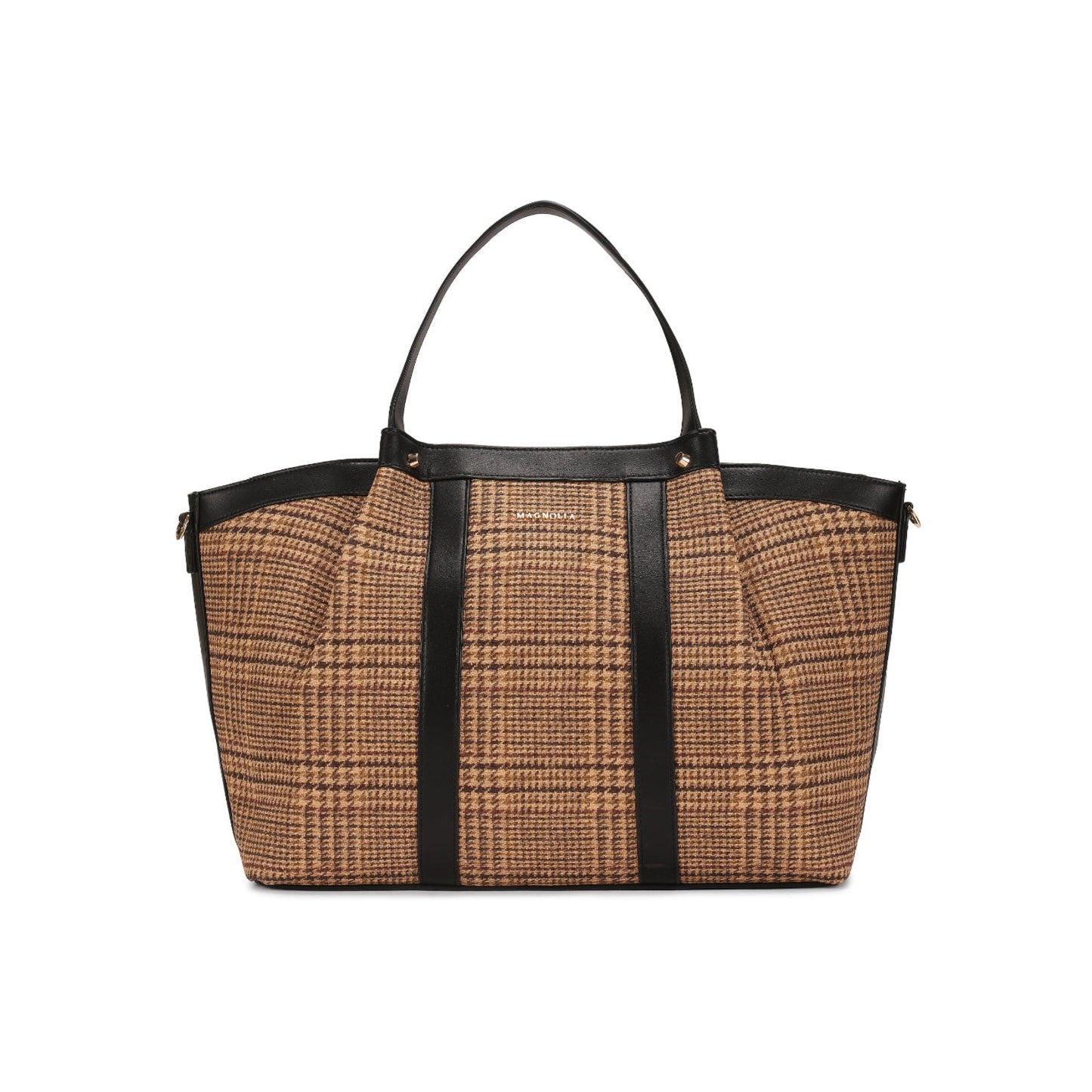 Magnolia Black PU Leather Textured One Size Unisex Tote