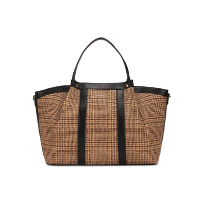Magnolia Black PU Leather Textured One Size Unisex Tote
