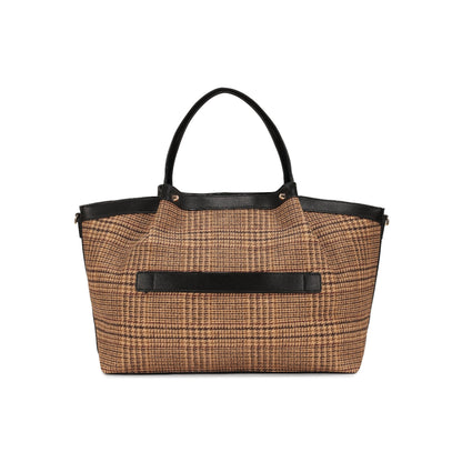 Magnolia Black PU Leather Textured One Size Unisex Tote