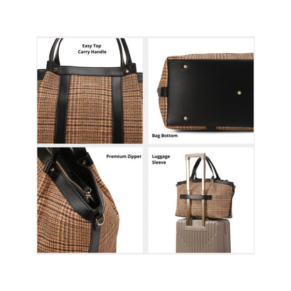 Magnolia Black PU Leather Textured One Size Unisex Tote