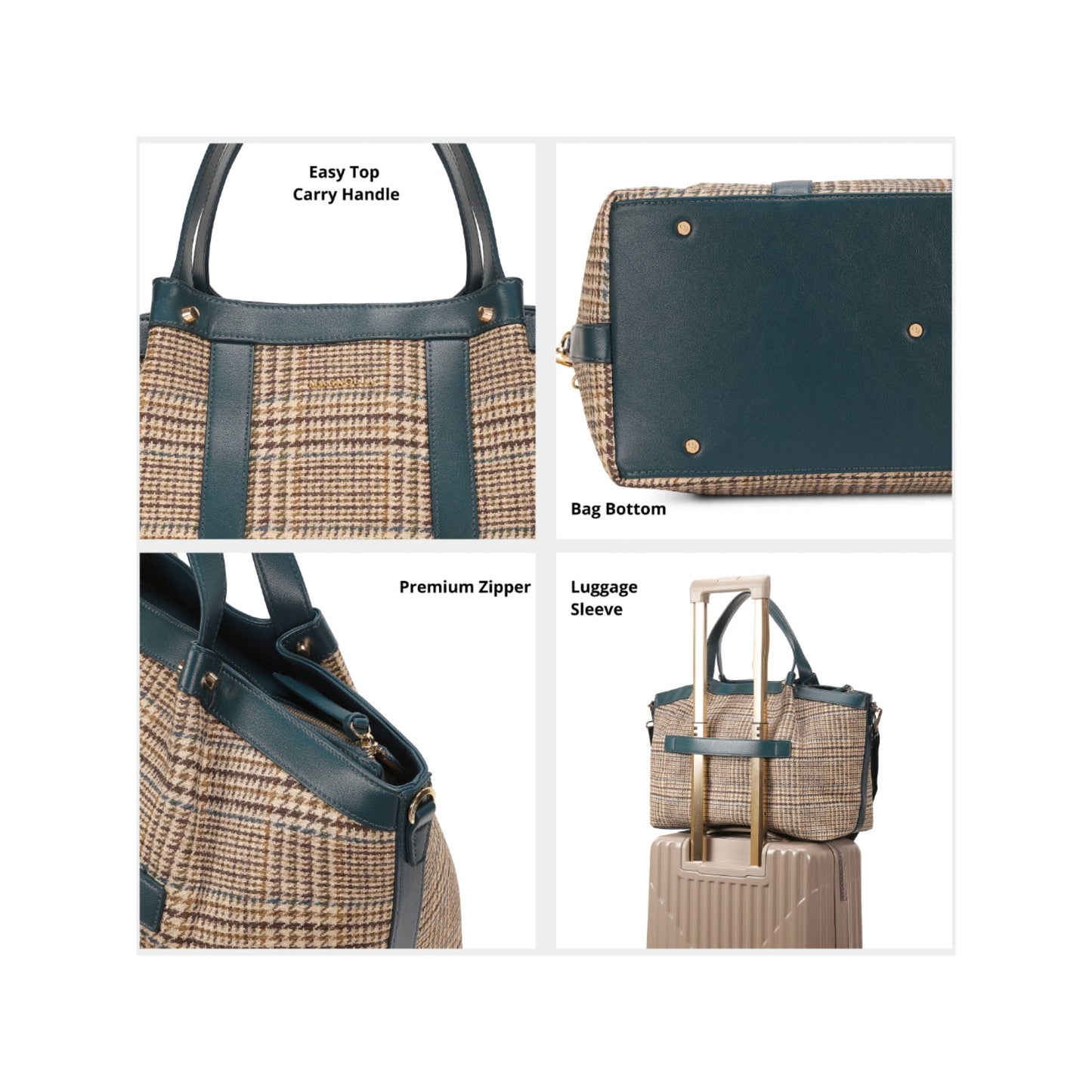 Magnolia Blue PU Leather Textured One Size Unisex Tote