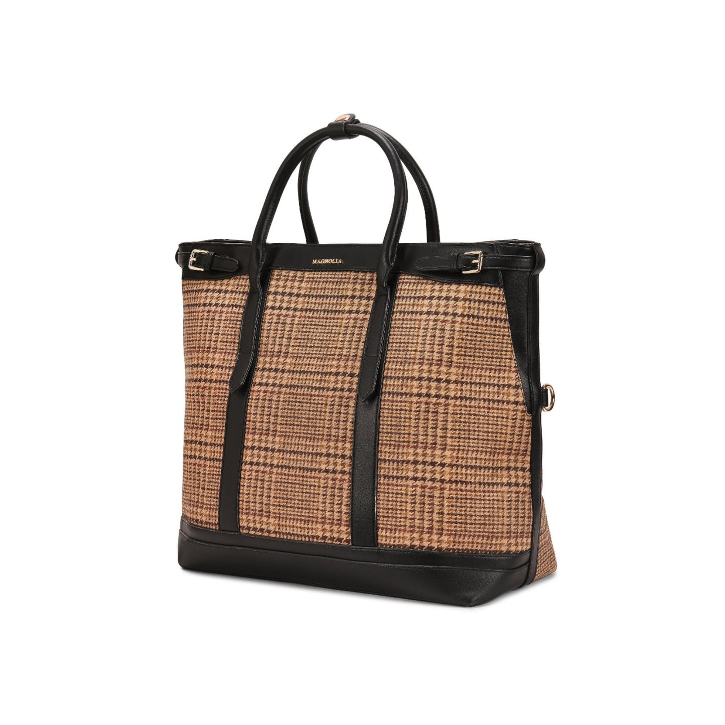 Magnolia Black PU Leather Textured One Size Unisex Tote