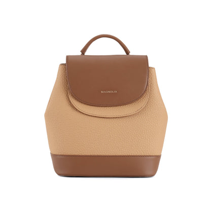 Magnolia Khaki PU Leather Solid One Size Women Backpack