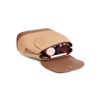 Magnolia Khaki PU Leather Solid One Size Women Backpack