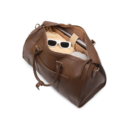 Magnolia Coffee PU Leather Solid One Size Unisex Duffle Bag