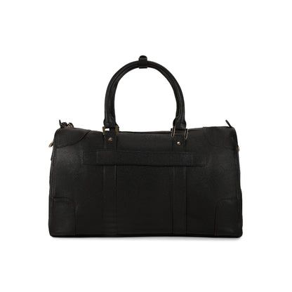 Magnolia Black PU Leather Solid One Size Unisex Duffle Bag