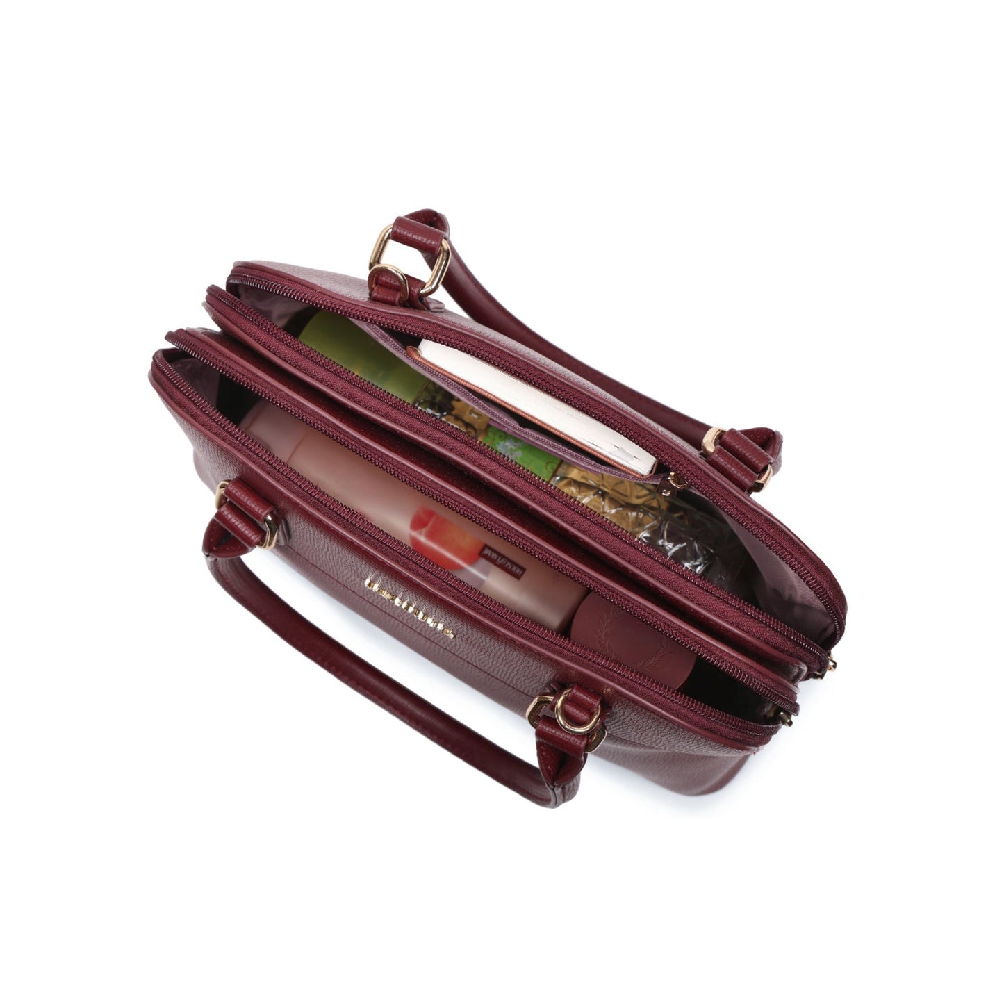 Magnolia Red  PU Leather Solid One Size Women Shoulder Bag
