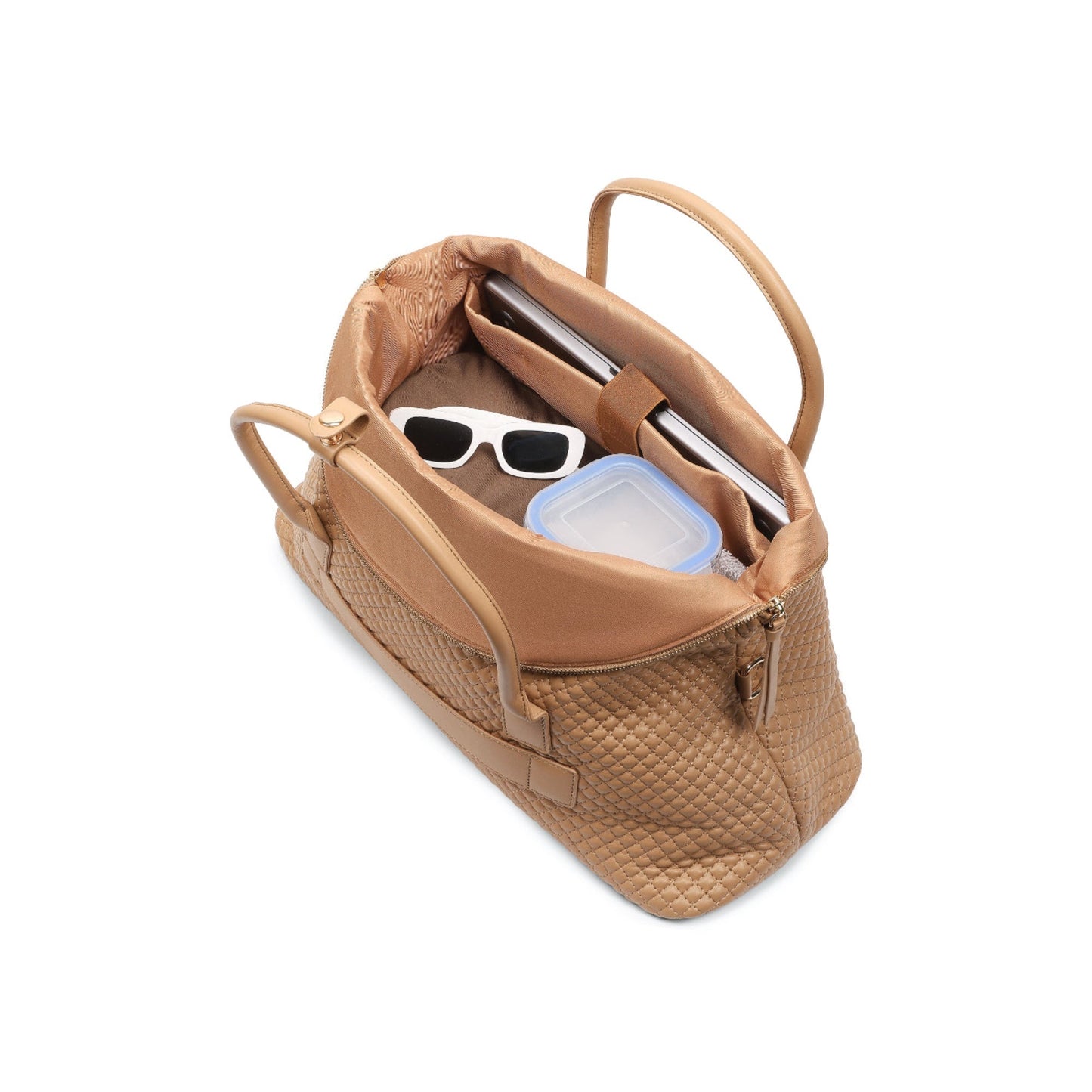 Magnolia Khaki PU Leather Quilted One Size Unisex Duffle Bag