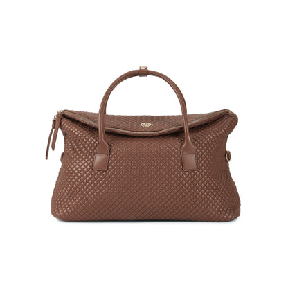 Magnolia Brown PU Leather Quilted One Size Unisex Duffle Bag