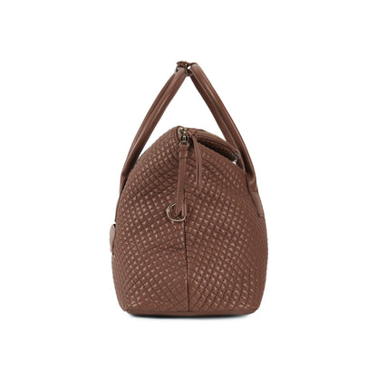 Magnolia Brown PU Leather Quilted One Size Unisex Duffle Bag