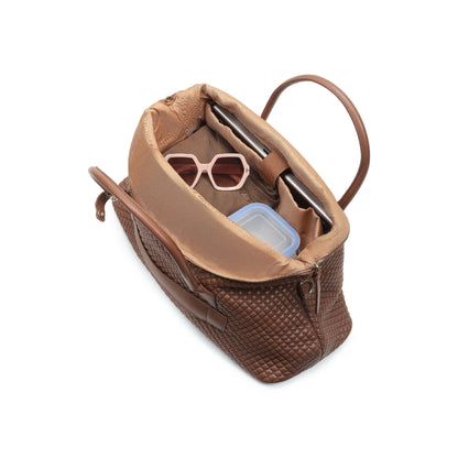 Magnolia Brown PU Leather Quilted One Size Unisex Duffle Bag