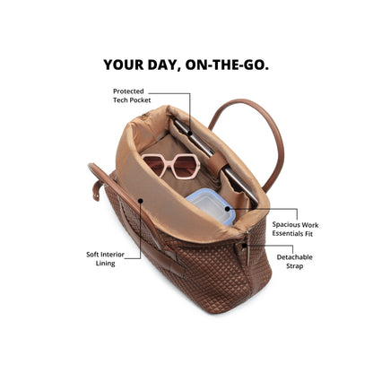 Magnolia Brown PU Leather Quilted One Size Unisex Duffle Bag