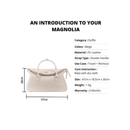 Magnolia Beige Quilted One Size PU Leather Shoulder Bag
