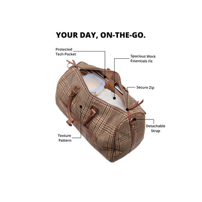 Magnolia Coffee PU Leather Textured One Size Unisex Duffle Bag