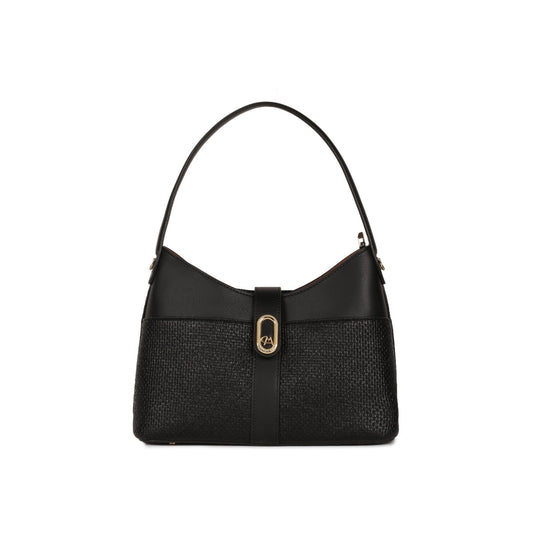 Magnolia Black Solid One Size PU Leather Hobo Bag