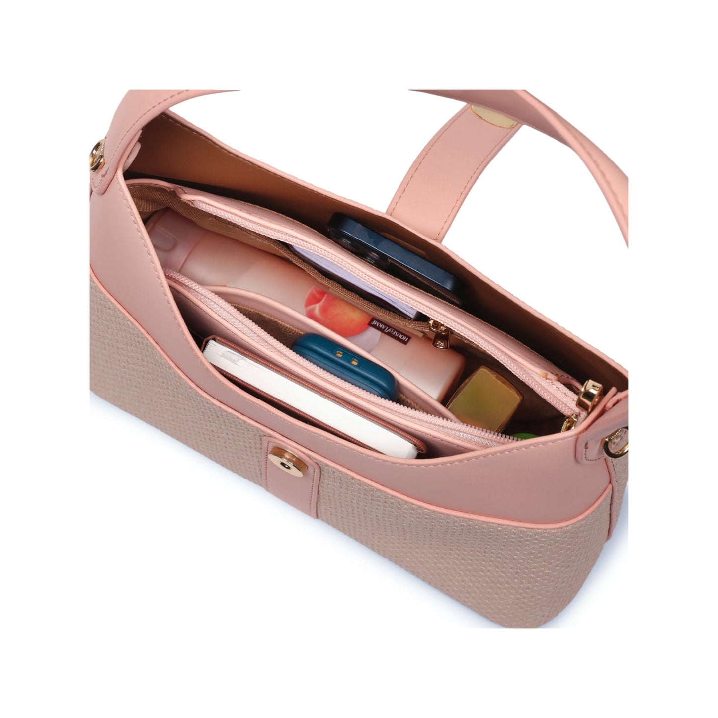 Magnolia Pink PU Leather Solid One Size Women Shoulder Bag