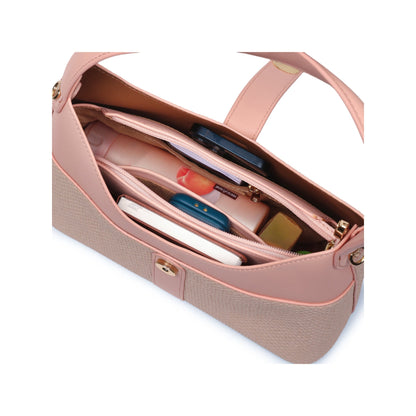 Magnolia Pink PU Leather Solid One Size Women Shoulder Bag