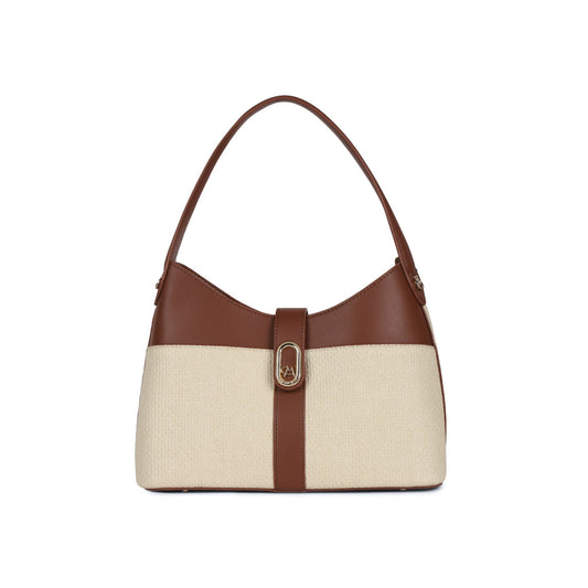Magnolia Beige Solid One Size PU Leather Hobo Bag