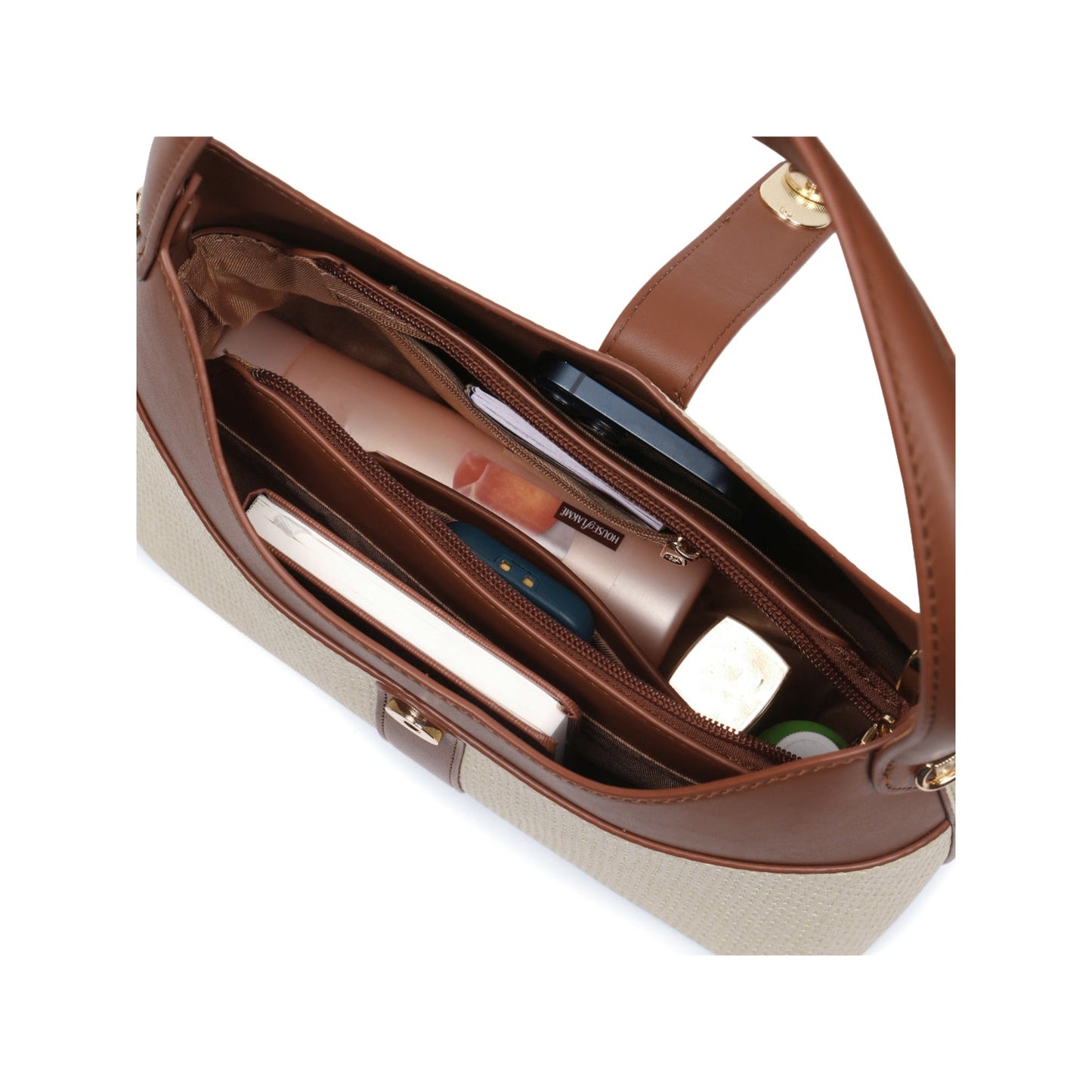 Magnolia Beige PU Leather Solid One Size Women Shoulder Bag
